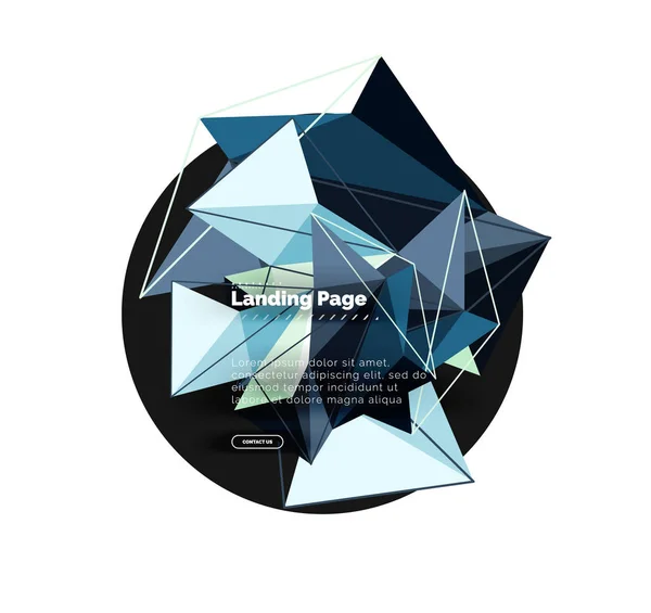 Vektor 3d triangel abstrakt bakgrund, polygona geometriska design — Stock vektor