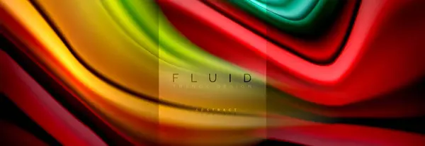 Rainbow fluid abstract shapes, liquid colors design, colorful marble or plastic wavy texture background, multicolored template for business or technology presentation or web brochure cover design — Stock Vector