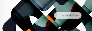 Geometrik kareler afiş soyut. Vektör çizim broşür veya el ilanı, sunum ve web tasarım düzeni için