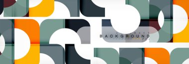 Geometrik kareler afiş soyut. Vektör çizim broşür veya el ilanı, sunum ve web tasarım düzeni için