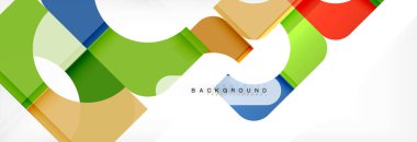 Renkli kareler kompozisyon soyut afiş. Gösterim amacıyla broşür veya el ilanı, sunum ve web tasarım düzeni