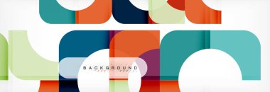 Geometrik kareler afiş soyut. Vektör çizim broşür veya el ilanı, sunum ve web tasarım düzeni için