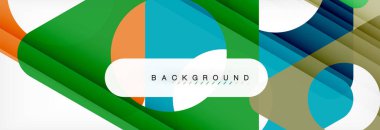 Geometrik arka plan, daireler ve üçgenler şekiller afiş. Gösterim amacıyla broşür veya el ilanı, sunum ve web tasarım düzeni