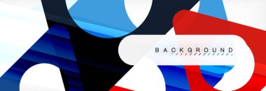 Geometrik arka plan, daireler ve üçgenler şekiller afiş. Gösterim amacıyla broşür veya el ilanı, sunum ve web tasarım düzeni