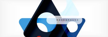 Geometrik arka plan, daireler ve üçgenler şekiller afiş. Gösterim amacıyla broşür veya el ilanı, sunum ve web tasarım düzeni