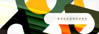 Geometrik arka plan, daireler ve üçgenler şekiller afiş. Gösterim amacıyla broşür veya el ilanı, sunum ve web tasarım düzeni