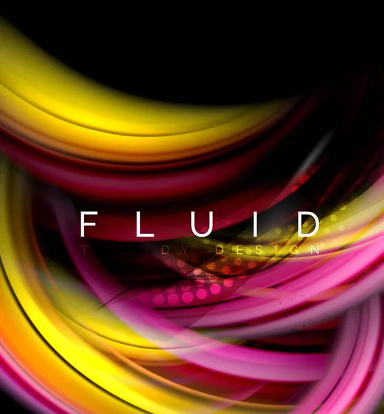 Fondo abstracto de onda lisa fluida, concepto de movimiento de color brillante que fluye, plantilla de diseño abstracto de moda para presentación de negocios o tecnología o cubierta de folleto web, papel pintado — Vector de stock