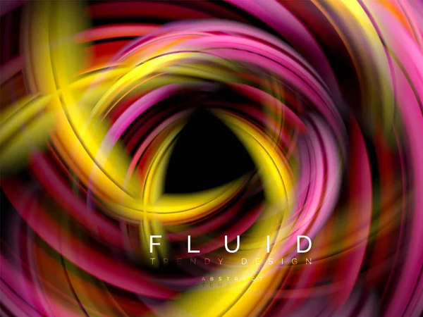 Fondo abstracto de onda lisa fluida, concepto de movimiento de color brillante que fluye, plantilla de diseño abstracto de moda para presentación de negocios o tecnología o cubierta de folleto web, papel pintado — Archivo Imágenes Vectoriales