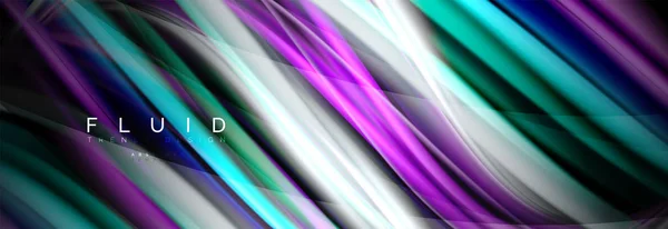 Wave vloeistof stromende kleuren beweging, effect, holografische abstracte achtergrond. Vectorillustratie — Stockvector