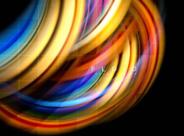 Parlayan renk hareket kavramı, iş veya teknoloji sunu veya web broşür kapak, duvar kağıdı için trendy soyut düzeni şablonu akan sıvı düzgün dalga arka plan