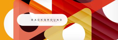 Geometrik arka plan, daireler ve üçgenler şekiller afiş. Gösterim amacıyla broşür veya el ilanı, sunum ve web tasarım düzeni