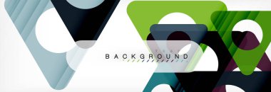 Geometrik arka plan. Modern örtüşen üçgenler. Mesajınız için alışılmadık renkli şekiller. İş veya teknik okul sunuyu, app kapak