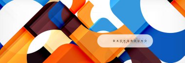 Renkli kareler kompozisyon soyut afiş. Gösterim amacıyla broşür veya el ilanı, sunum ve web tasarım düzeni