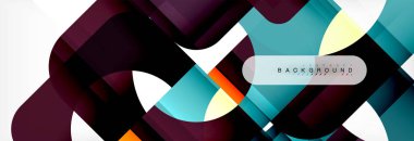 Renkli kare şekiller, geometrik modern arka plan