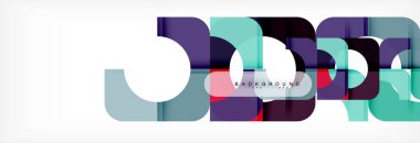 Geometrik kareler afiş soyut. Vektör çizim broşür veya el ilanı, sunum ve web tasarım düzeni için