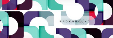 Geometrik kareler afiş soyut. Vektör çizim broşür veya el ilanı, sunum ve web tasarım düzeni için