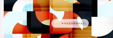 Renkli kareler kompozisyon soyut afiş. Gösterim amacıyla broşür veya el ilanı, sunum ve web tasarım düzeni