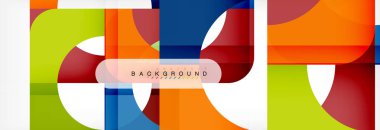 Geometrik kareler afiş soyut. Vektör çizim broşür veya el ilanı, sunum ve web tasarım düzeni için