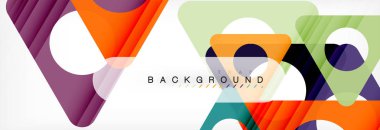 Geometrik arka plan, daireler ve üçgenler şekiller afiş. Gösterim amacıyla broşür veya el ilanı, sunum ve web tasarım düzeni