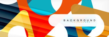 Geometrik arka plan, daireler ve üçgenler şekiller afiş. Gösterim amacıyla broşür veya el ilanı, sunum ve web tasarım düzeni