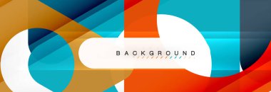 Geometrik arka plan, daireler ve üçgenler şekiller afiş. Gösterim amacıyla broşür veya el ilanı, sunum ve web tasarım düzeni