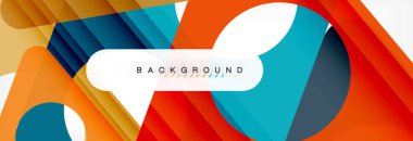 Geometrik arka plan, daireler ve üçgenler şekiller afiş. Gösterim amacıyla broşür veya el ilanı, sunum ve web tasarım düzeni