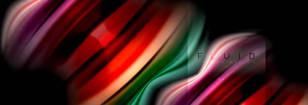 Formas abstractas fluidas del arco iris, diseño de colores líquidos, mármol colorido o fondo de textura ondulada de plástico, plantilla multicolor para presentación de negocios o tecnología o diseño de cubierta de folleto web — Vector de stock