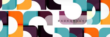 Renkli kare şekiller, geometrik modern arka plan