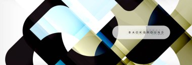 Geometrik kareler afiş soyut. Vektör çizim broşür veya el ilanı, sunum ve web tasarım düzeni için