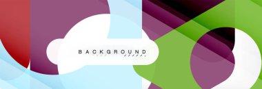 Geometrik arka plan, daireler ve üçgenler şekiller afiş. Gösterim amacıyla broşür veya el ilanı, sunum ve web tasarım düzeni