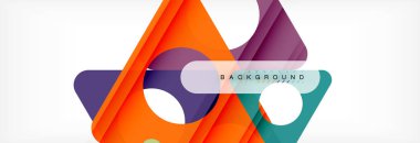 Geometrik arka plan, daireler ve üçgenler şekiller afiş. Gösterim amacıyla broşür veya el ilanı, sunum ve web tasarım düzeni