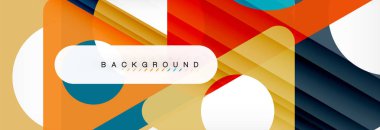 Geometrik arka plan, daireler ve üçgenler şekiller afiş. Gösterim amacıyla broşür veya el ilanı, sunum ve web tasarım düzeni