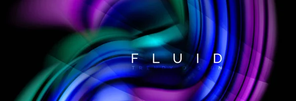Onda fluido fluindo cores efeito de movimento, fundo abstrato holográfico. Ilustração vetorial — Vetor de Stock