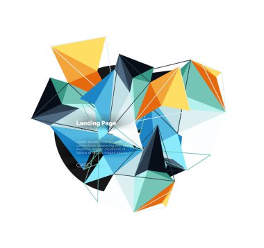 Poligonal geometrik tasarım, soyut şekil üçgen, trendy arka plan yaptı.