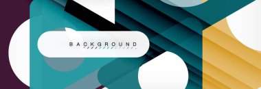 Geometrik arka plan, daireler ve üçgenler şekiller afiş. Gösterim amacıyla broşür veya el ilanı, sunum ve web tasarım düzeni