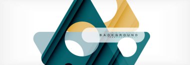 Geometrik arka plan, daireler ve üçgenler şekiller afiş. Gösterim amacıyla broşür veya el ilanı, sunum ve web tasarım düzeni