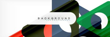 Geometrik arka plan, daireler ve üçgenler şekiller afiş. Gösterim amacıyla broşür veya el ilanı, sunum ve web tasarım düzeni