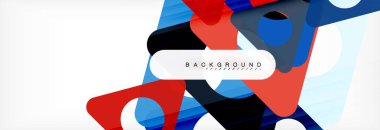 Geometrik arka plan, daireler ve üçgenler şekiller afiş. Gösterim amacıyla broşür veya el ilanı, sunum ve web tasarım düzeni