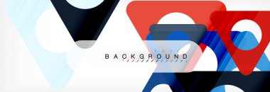 Geometrik arka plan, daireler ve üçgenler şekiller afiş. Gösterim amacıyla broşür veya el ilanı, sunum ve web tasarım düzeni