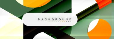 Geometrik arka plan, daireler ve üçgenler şekiller afiş. Gösterim amacıyla broşür veya el ilanı, sunum ve web tasarım düzeni