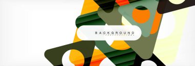 Geometrik arka plan, daireler ve üçgenler şekiller afiş. Gösterim amacıyla broşür veya el ilanı, sunum ve web tasarım düzeni