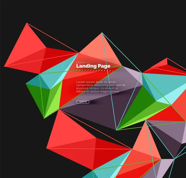 Vector 3d triángulo fondo abstracto, diseño geométrico poligonal — Vector de stock