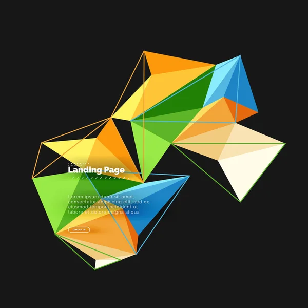 Многоугольный геометрический дизайн, абстрактная форма из треугольников, модный фон — стоковый вектор