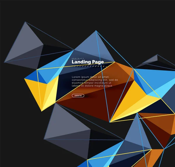 Polygonal geometriska design, abstrakt form av trianglar, trendiga bakgrund — Stock vektor