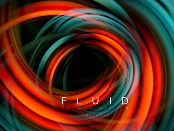 Fluid smooth wave abstract background, flowing glowing color motion concept, trendy abstract layout template for business or technology presentation or web brochure cover, wallpaper — Stock Vector