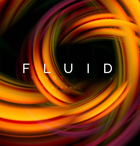 Fluid smooth wave abstract background, flowing glowing color motion concept, trendy abstract layout template for business or technology presentation or web brochure cover, wallpaper — Stock Vector