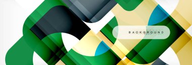 Geometrik kareler afiş soyut. Vektör çizim broşür veya el ilanı, sunum ve web tasarım düzeni için