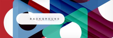 Geometrik arka plan, daireler ve üçgenler şekiller afiş. Gösterim amacıyla broşür veya el ilanı, sunum ve web tasarım düzeni