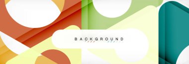 Geometrik arka plan, daireler ve üçgenler şekiller afiş. Gösterim amacıyla broşür veya el ilanı, sunum ve web tasarım düzeni