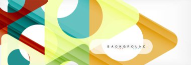 Geometrik arka plan, daireler ve üçgenler şekiller afiş. Gösterim amacıyla broşür veya el ilanı, sunum ve web tasarım düzeni